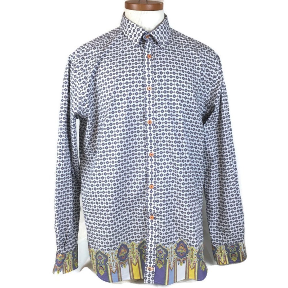 Thomas Dean Shirt Size L Colorful Button Down